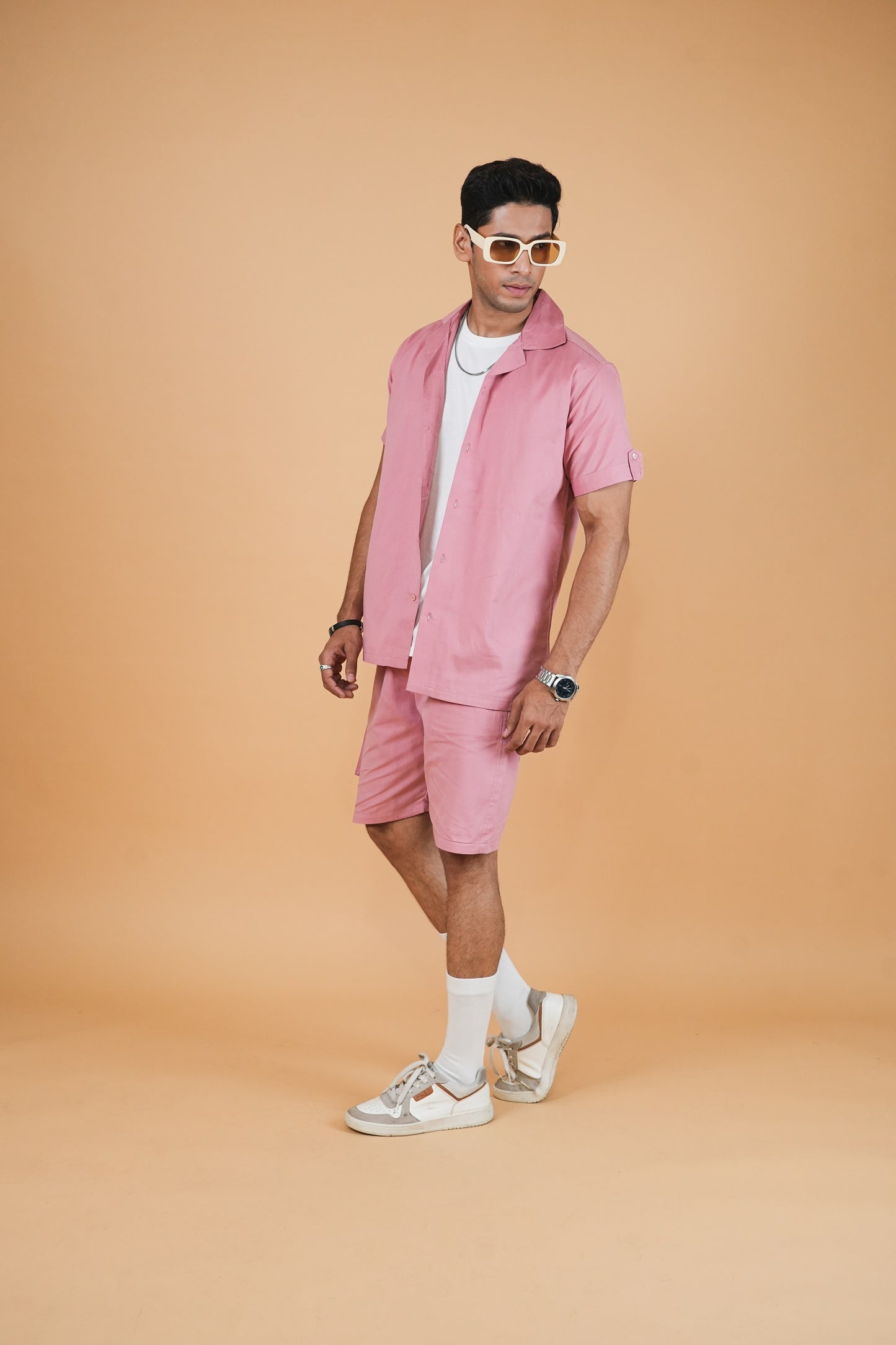 Onion Pink Plain Shirts & Shorts