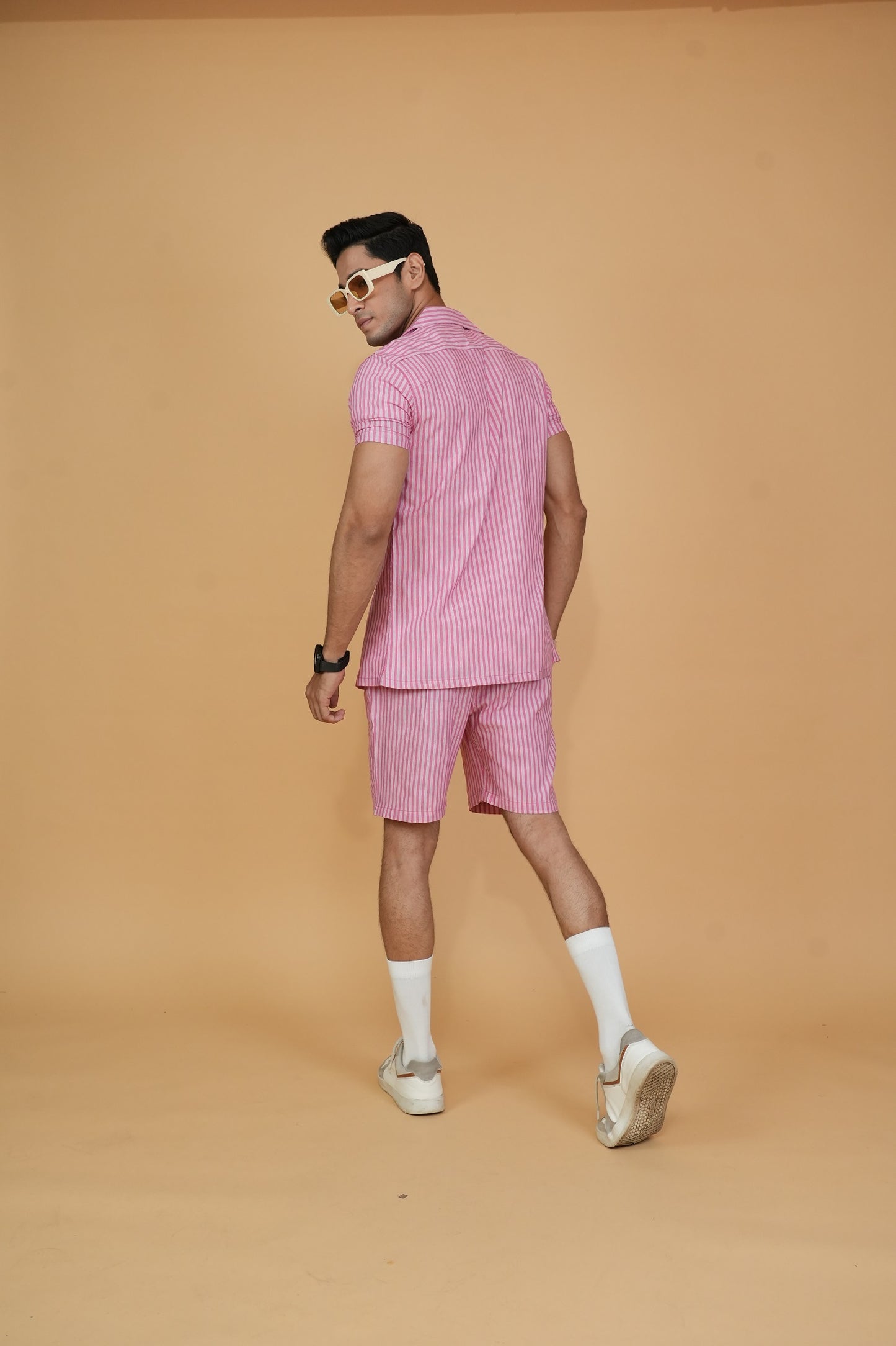 Light Pink Men Shirts & Shorts