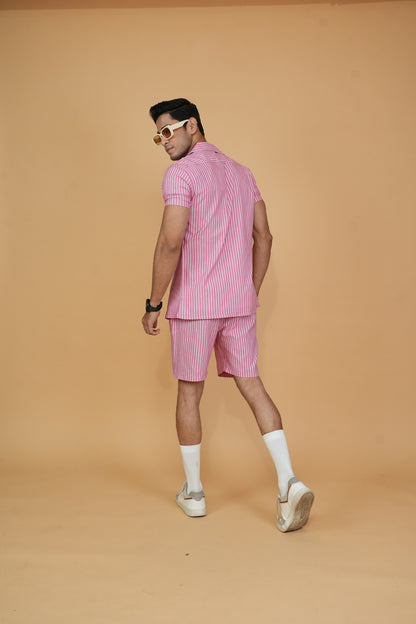 Light Pink Men Shirts & Shorts
